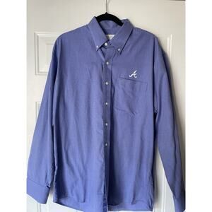 Cutter and Buck ATLANTA BRAVES Button Down Long Sleeve Shirt Mens Large EUC